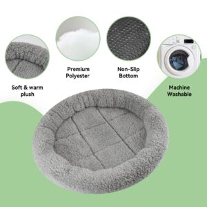 lesypet Cat Bed for Indoor Cats, Round Cat Bed Small Cat Bed Curl Sleep Cushion with Raised Pillow Around, Non-Slip Bottom Washable Mat for Small Pet Rabbit Hamsters, Round Medium 15.75"