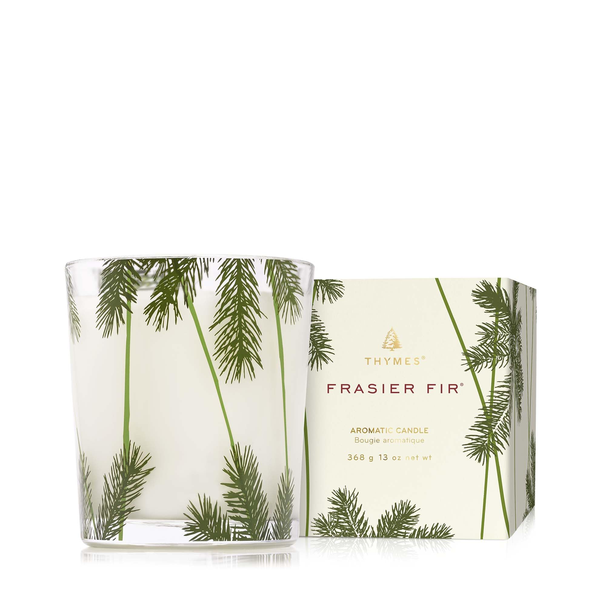 Thymes Frasier Fir Heritage Poured Candle – Pine Needle Candle Jar Design – Scented Candle with Notes of Crisp Siberian Fir, Cedarwood and Sandalwood – Luxury Home Fragrance (13 oz)