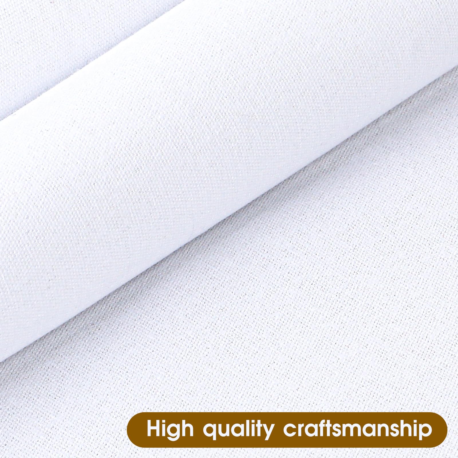 10 Pieces Embroidery Cloth Fabric Cotton White Canvas Fabric Embroidery Linen Squares, 7.9 Inch Cross Stitch Fabric Cotton for Embroidery Handmade Needlework DIY Clothing Crafts Flower Pot Decoration