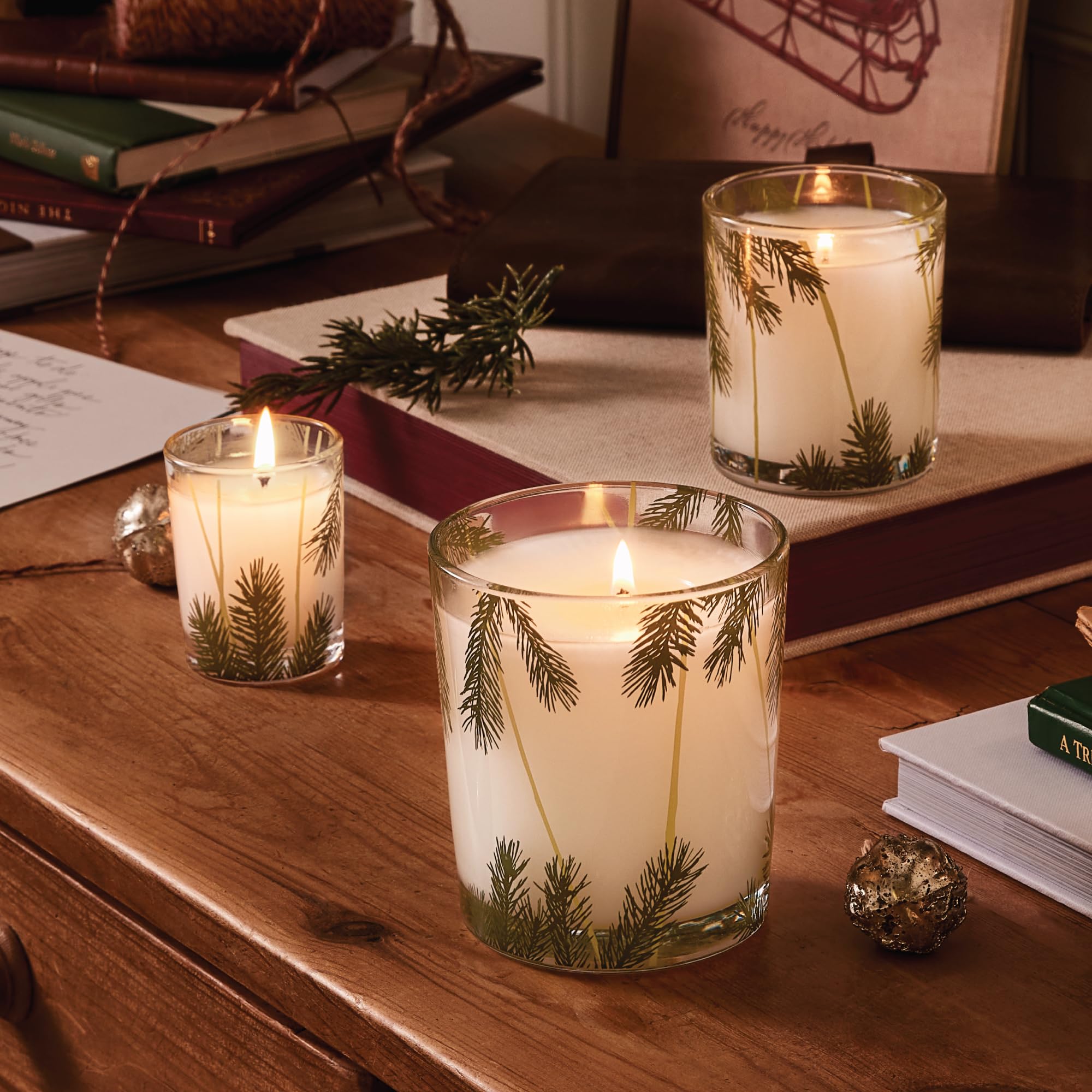 Thymes Frasier Fir Heritage Poured Candle – Pine Needle Candle Jar Design – Scented Candle with Notes of Crisp Siberian Fir, Cedarwood and Sandalwood – Luxury Home Fragrance (13 oz)