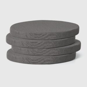 westintrends solace outdoor patio kitchen dining chair round seat cushions set of 4, 18 x 18, grey