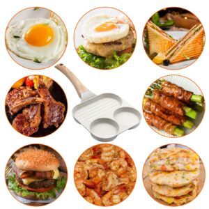 MFBJXC Egg Pans Small Frying Pan Nonstick for Eggs 3 Section for Breakfast, Omelette Pan Egg Frying Pan Suitable for Pancake, Hamburger, Sandwiches