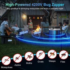 PhatroyYee Solar Bug Zapper Outdoor, 2024 Upgraded Mosquito Zapper Outdoor Solar Powered, Cordless Electric Bug Zapper Indoor w/Night Light, Waterproof Fly Zapper for Patio Backyard Kitchen Camping