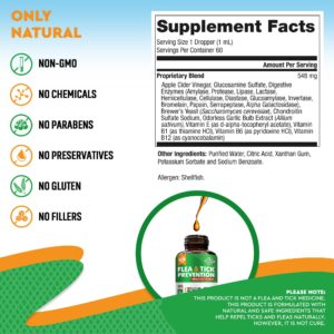 Oral Flea & Tick Prevention for Dogs and Cats - Natural Flea Control and Medicine & Treatment for Small and Large Dogs - Multivitamin Drops Supplements for Pets Made in USA