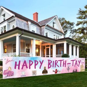 hippeny large happy birth-tay yard banner for girls, ts birthday party decoration, popular singer birthday party outdoor backdrop sign