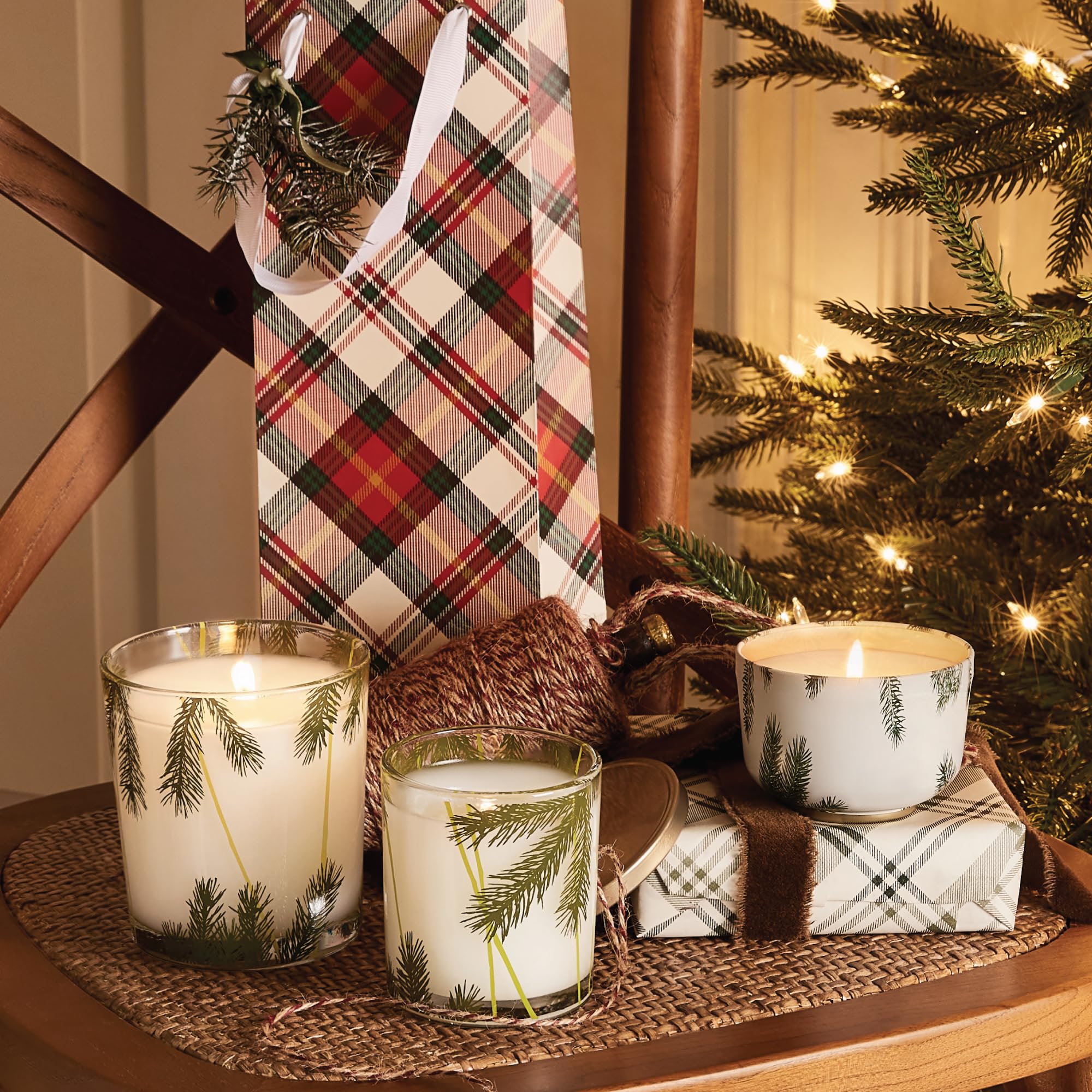 Thymes Frasier Fir Heritage Poured Candle – Pine Needle Candle Jar Design – Scented Candle with Notes of Crisp Siberian Fir, Cedarwood and Sandalwood – Luxury Home Fragrance (13 oz)