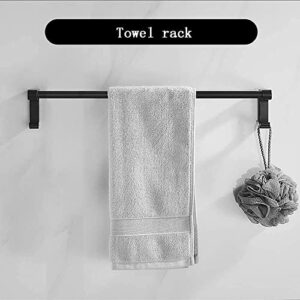 SIGRALYJ Bathroom Towel Holder,Towel Rack, Exquisite Workmanshipng Beacapacity Kitchen Single Bar Stainless Steel Rack Bathroom Towel Bar Bath Towel Holder/Black/60Cm