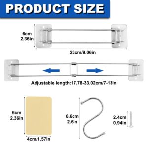 Quixleen 1 Pack Rv Shower Corner Storage Bar Adjustable Length of 7-13 Inch RV Must-Have Bathroom Accessories Rotating RV Bath Accessory for Securing for Camper/Travel Trailer Bath