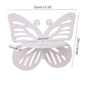 LONG XIN SERIES 1Pcs Butterfly Floating Shelf Butterfly Shape Storage Rack Wood Wall Decor Bookshelf Picture Display for Bedroom Bathroom Living Room Decor Storage