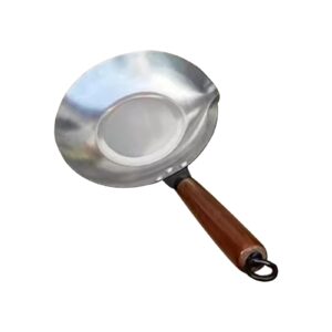 dimyfew sugar pan cheese melting pot with wooden handle portable sugar dipping pan melting pan for cheese tanghulu making household, stainless steel