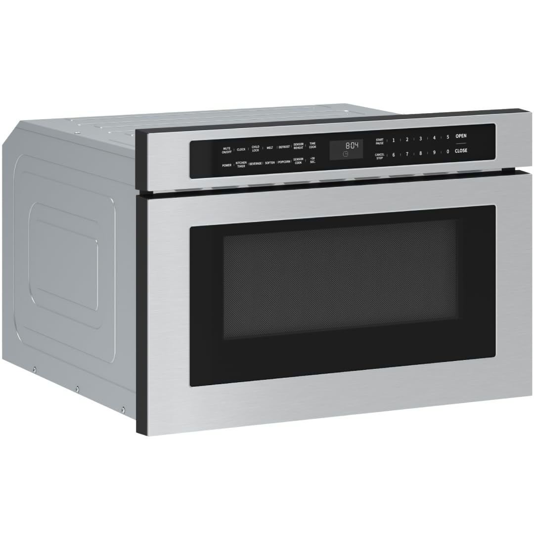 Zephyr 24 inch Built In Drawer Microwave Oven Under Cabinet - Under Counter Pull Out Microwave Drawer 1.2 cu ft