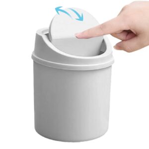 Generic Desktop Garbage Can, Living Room Trash can, Trashcans, Unique Cute Trashcans with Lid, Portable Garbage Bin Funny Waste Can for Bedrooms Dormitories Living Rooms Tables Desks, grey