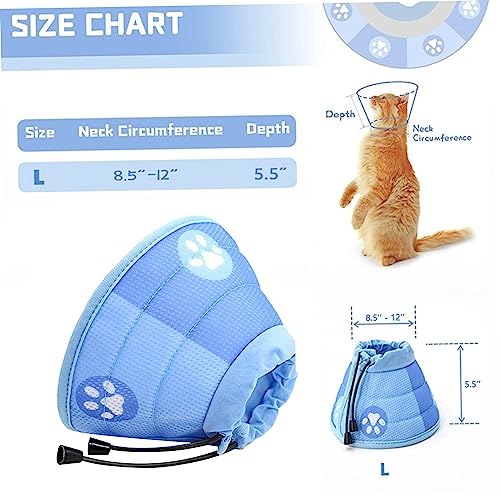 Cat Cone Collar Adjustable Cat Recovery Collar Size L Soft Elizabethan Collar for Dog, Collar Cone Pet Puppies for Dog Cat After Surgery, Injury