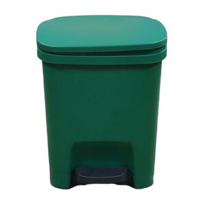 DNCG Step-On Trash Can, Kitchen Garbage Bin with Soft Close Lid, Waste Bin Protection, Rectangular Trash Can Foot Pedal Operation for Bathroom, Kitchen, Refer to description, olive green