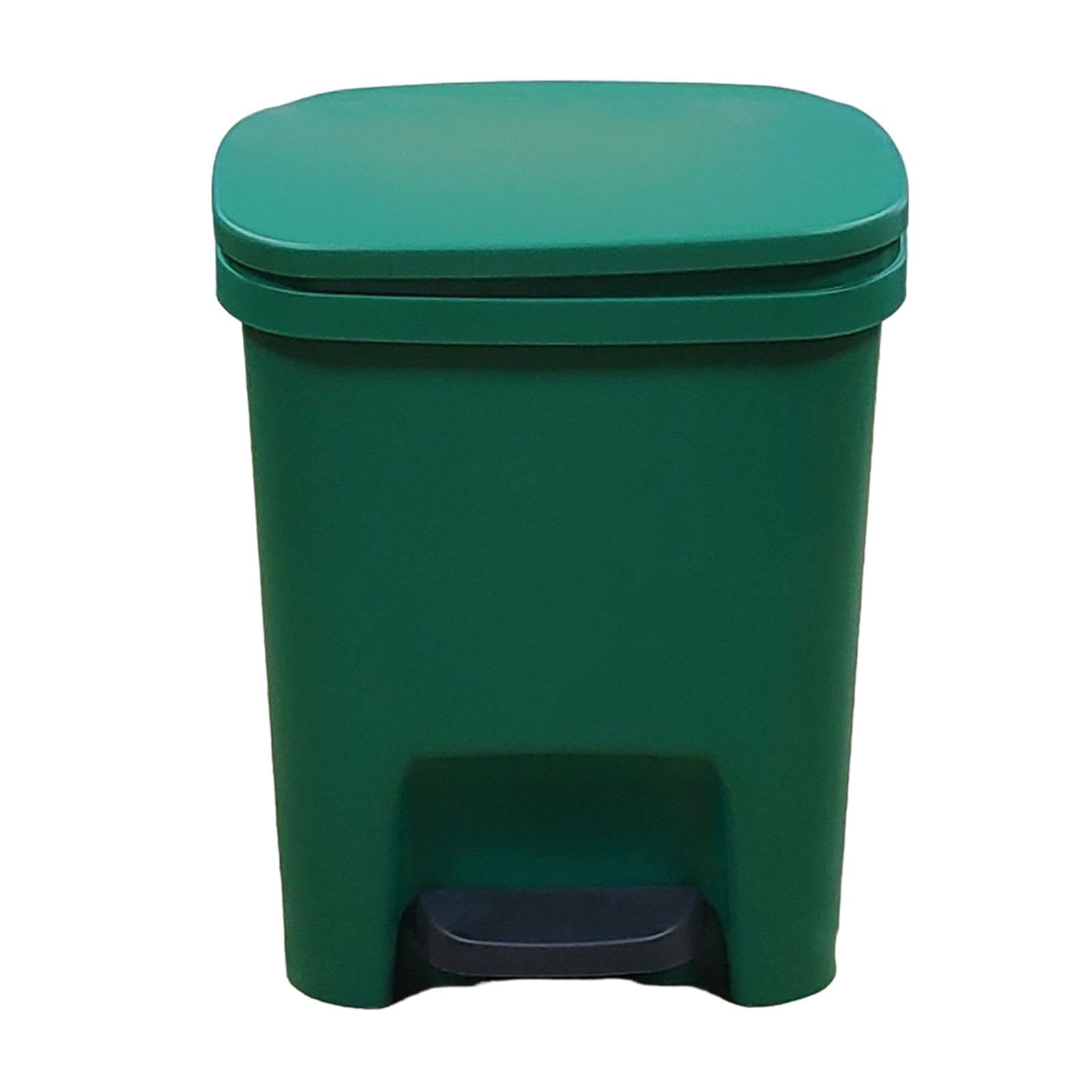 DNCG Step-On Trash Can, Kitchen Garbage Bin with Soft Close Lid, Waste Bin Protection, Rectangular Trash Can Foot Pedal Operation for Bathroom, Kitchen, Refer to description, olive green