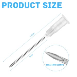 Dispensing Needl Accessories Sterile Disposable Needle 16Ga 1 Inch Dispensing Lab Tools for Refilling Liquid Individually Packaged 60 Pcs