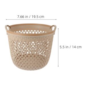 HOLIDYOYO Flexible Laundry Basket, Plastic Hamper for Clothes, Laundry Basket with Handle, Hollow Dirty Clothes Hamper, Portable Round Bin, Versatile Shopping Bag