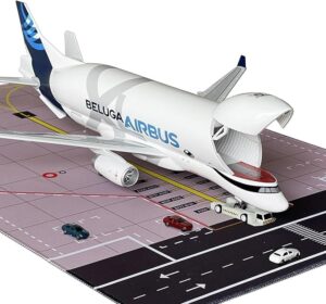 qoadxpc 1:150 scale airbus super beluga xl transport aircraft model, 16.5 inches length, with openable cargo bay - ideal gifts and collectible display pieces