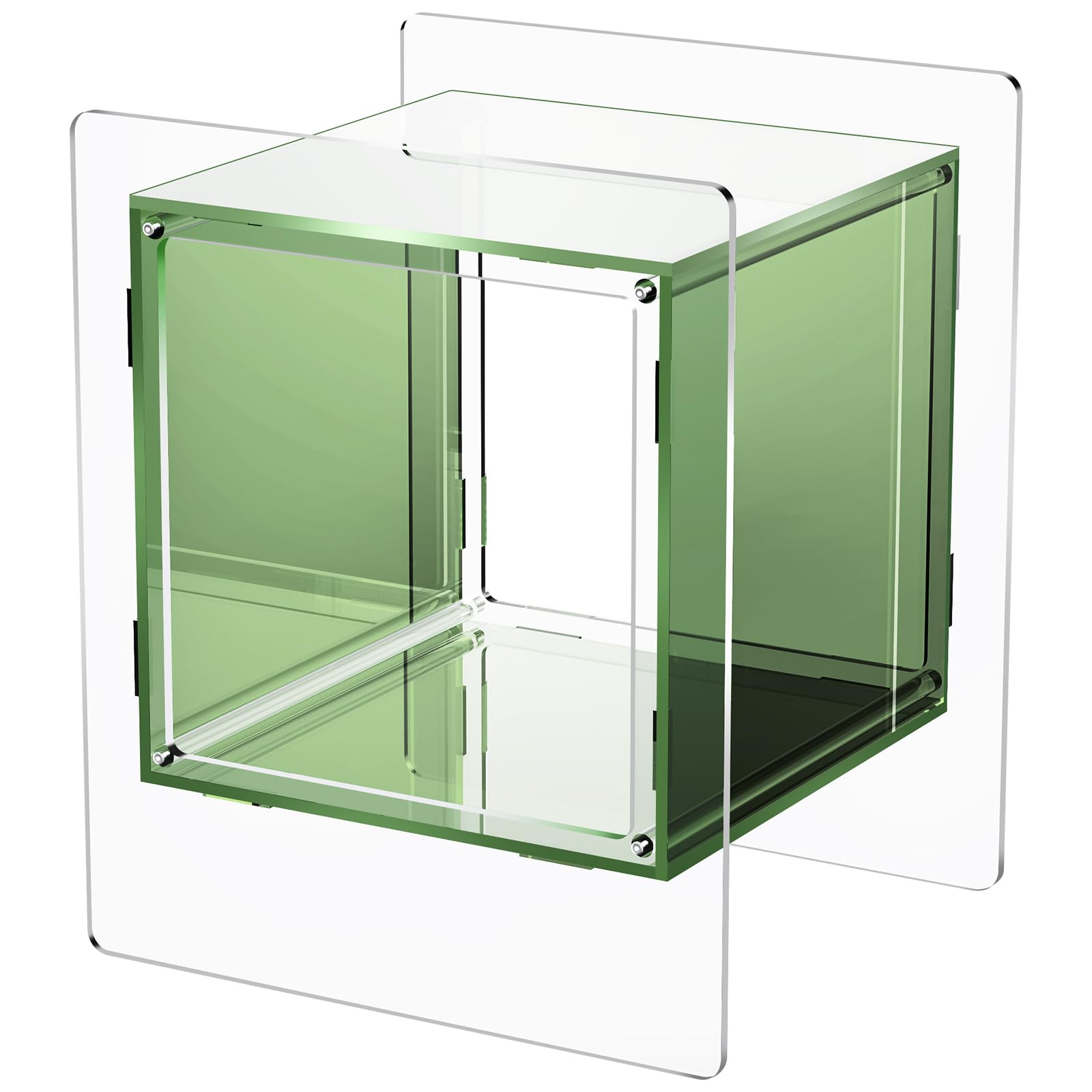 solaround Acrylic Nightstand, Bedside Table for Bedroom, Side Table, Record Player Stand, 18'' x 15.7'' x 21.6'', Green