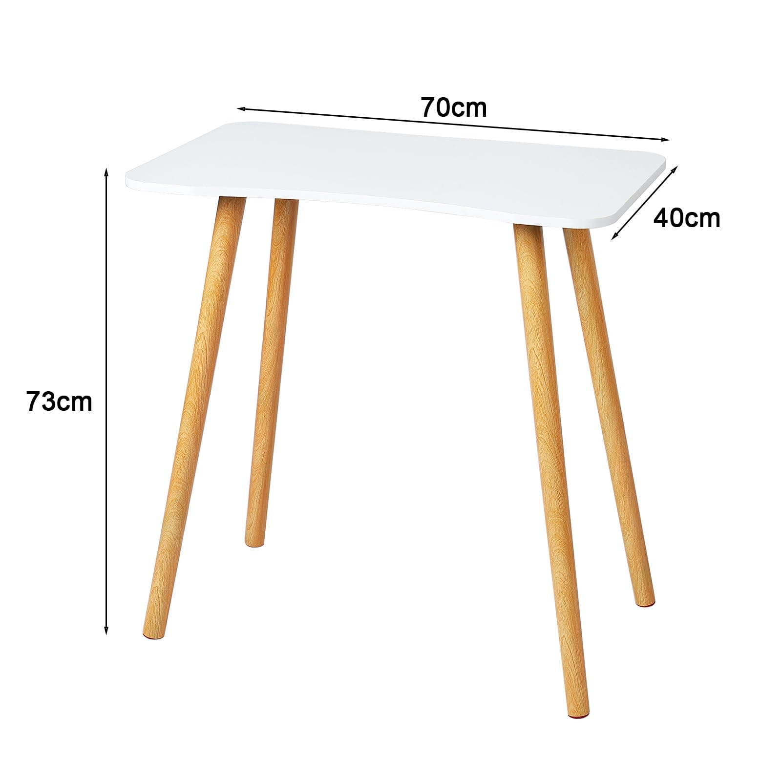 Hiborth Computer Desk, Modern White Writing Table Large Office Desk with Ergonomic Arc- Design Thickened Plate Spacious Desktop Solid Wood PC Work Writing Table for Home Office White