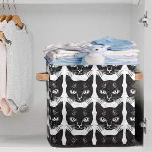 Tablerazzi Cats Pattern Cube Storage Bin, 13 Inch Collapsible Fabric Storage Cube Bin, Foldable Cube Baskets for Shelf, Closet, Organizer