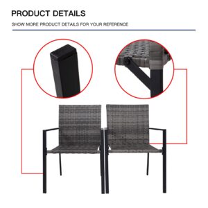 Y Enjoy 2 Pieces Patio Chairs Set,Outdoor Wicker Dining Chairs All-Weather PE Rattan Armchair,Steel Frame,w/Armrests for Garden Outdoor Furniture for Backyard Deck (Brown)