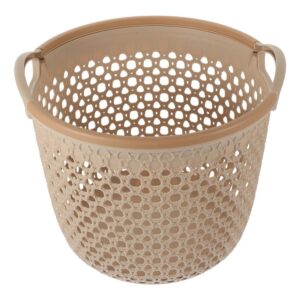 holidyoyo flexible laundry basket, plastic hamper for clothes, laundry basket with handle, hollow dirty clothes hamper, portable round bin, versatile shopping bag