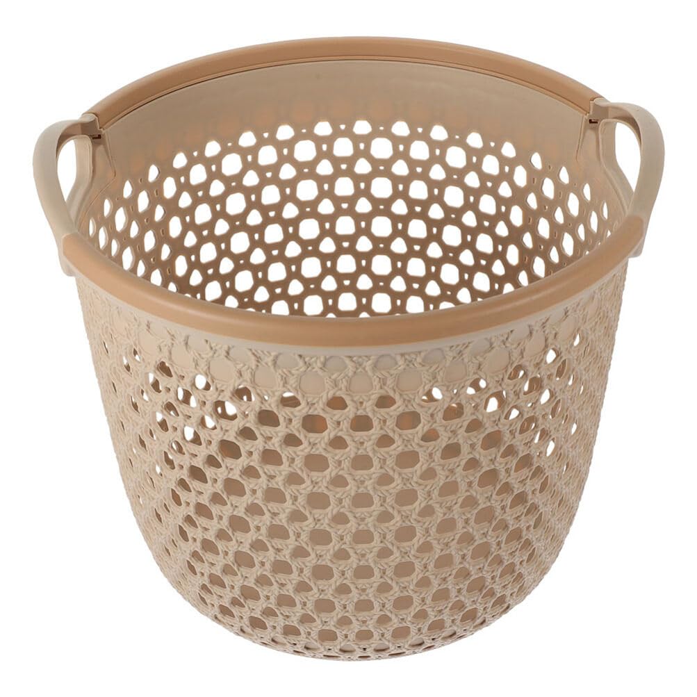 HOLIDYOYO Flexible Laundry Basket, Plastic Hamper for Clothes, Laundry Basket with Handle, Hollow Dirty Clothes Hamper, Portable Round Bin, Versatile Shopping Bag