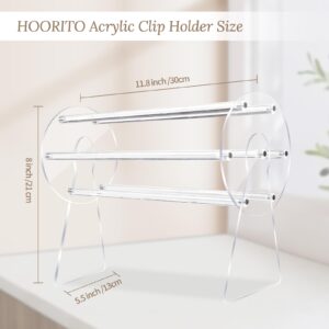 HOORITO Acrylic Hair Accessories Organizer Holder,360-Degree Rotating Claw Clip Organizer,Hair Clip Organizer Display Clear Stand for Dressing Table for Women and Girls