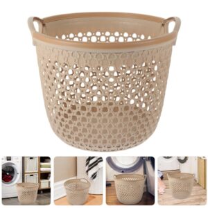 HOLIDYOYO Flexible Laundry Basket, Plastic Hamper for Clothes, Laundry Basket with Handle, Hollow Dirty Clothes Hamper, Portable Round Bin, Versatile Shopping Bag