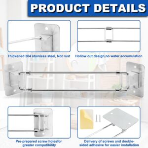 Quixleen 1 Pack Rv Shower Corner Storage Bar Adjustable Length of 7-13 Inch RV Must-Have Bathroom Accessories Rotating RV Bath Accessory for Securing for Camper/Travel Trailer Bath