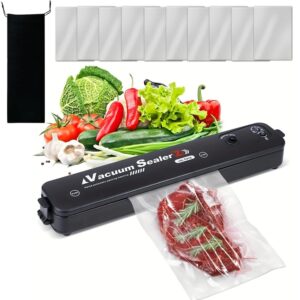 food sealer machine dry vacuum sealer machine storage air sealer machine sealing machine with 10 pcs 17 * 25cm textured vacuum seal bags and storage bag