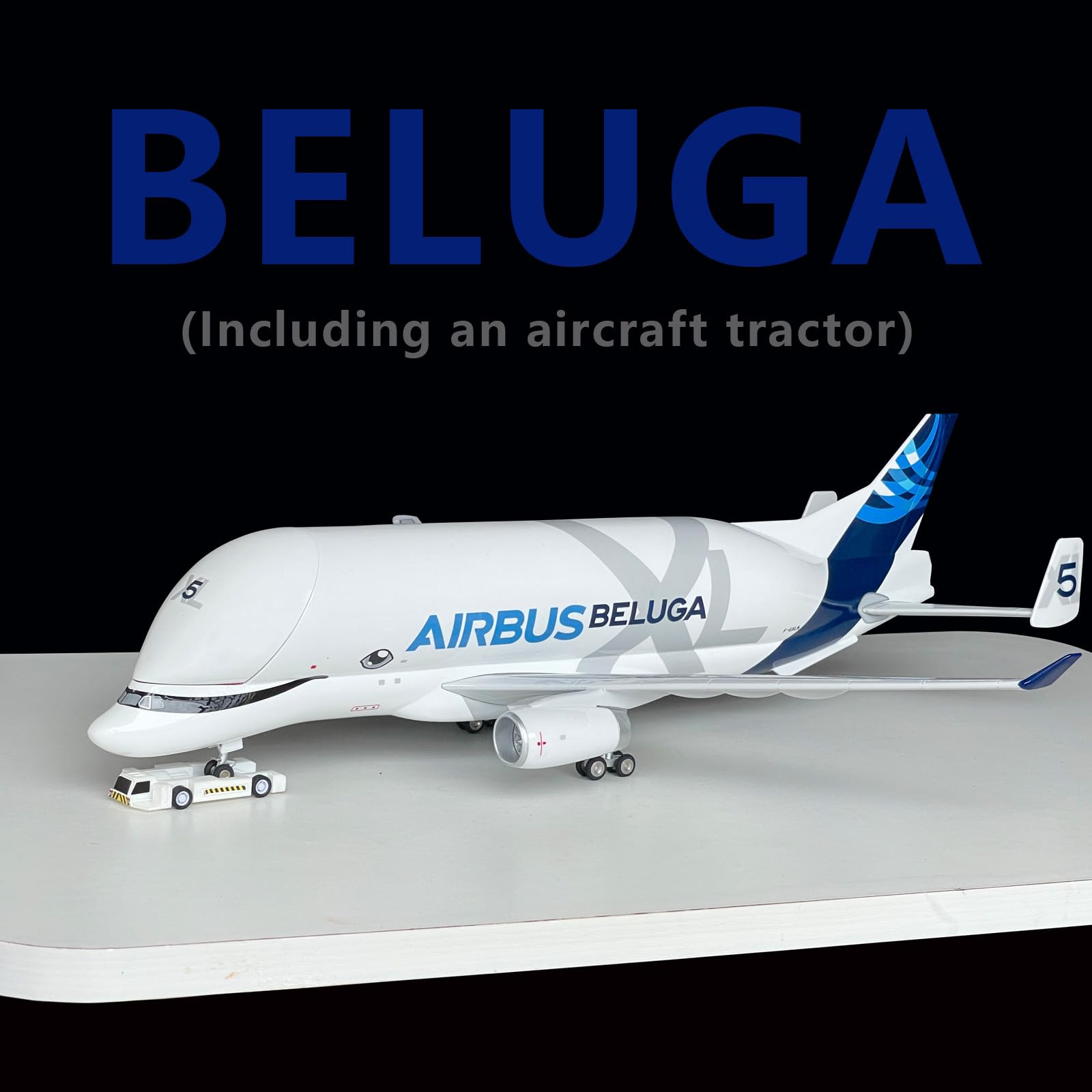 QOADXPC 1:150 Scale Airbus Super Beluga XL Transport Aircraft Model, 16.5 Inches Length, with Openable Cargo Bay - Ideal Gifts and Collectible Display Pieces