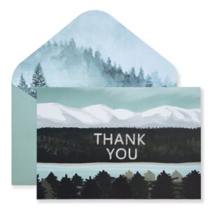 vnaaem 25 pack watercolor forest thank you cards with envelope stickers - mountains landscape greeting cards - thank you notes for wedding, anniversary, business, bridal, baby shower, graduation(4x6)