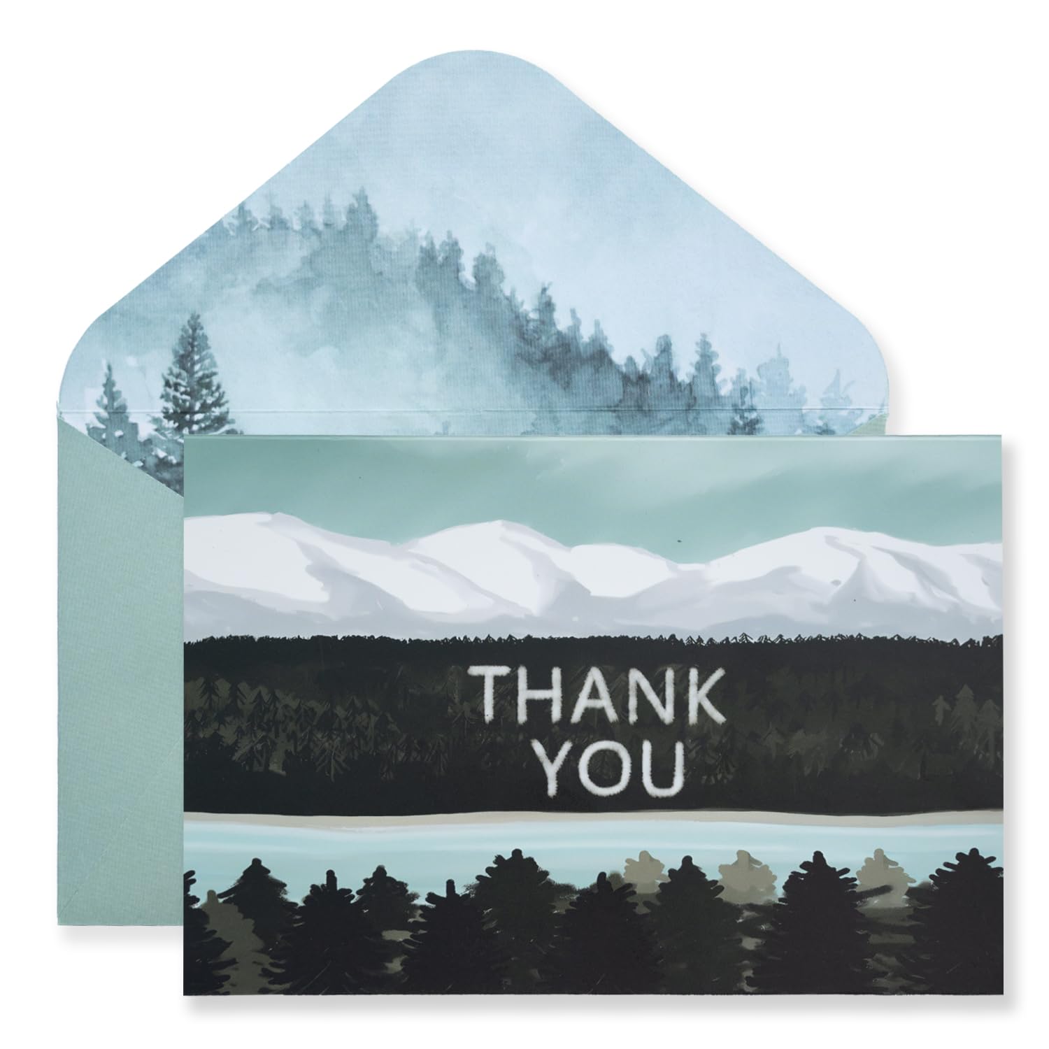 Vnaaem 25 Pack Watercolor Forest Thank You Cards with Envelope Stickers - Mountains Landscape Greeting Cards - Thank You Notes for Wedding, Anniversary, Business, Bridal, Baby Shower, Graduation(4x6)