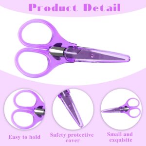 3Pcs Small Scissors All Purpose Craft Scissors Stainless Steel Scissors with Protective Cover Mini Detail Craft Scissors Precision Straight Fine Tips Design for Paper Cutting,Scrapbooking, Sewing