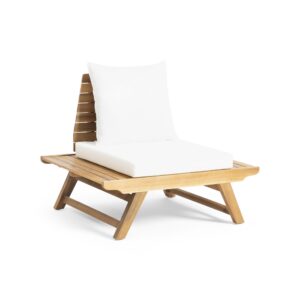 christopher knight home sedona club chair, 37 "w x 28.25 "d x 29.5 "h, teak + white