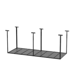 winado 3x8 ft overhead garage storage rack, heavy-duty ceiling mounted storage racks, adjustable garage storage organization systerm, 750lbs weight capacity, black