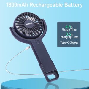 KALAZONE Mini Handheld Fan 3 Pack, Rechargeable Portable Hand Held Fan,5 Speed with Base Small Desk Fan,180° Rotatable Fan for Travel/Games/Season/Outdoor/Office/Makeup/Concerts