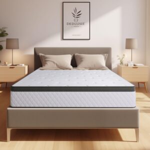 erubry twin mattress, 12 inch plush feel hybrid mattress with breathable euro top cover, motion isolation, pressure relief, twin size mattress in a box