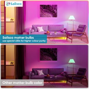 sailsco Matter Smart Light Bulbs,WiFi Smart Bulbs Work with Alexa/Google Home/Smart Life,RGBCW Color Changing LED Light Bulbs Music Sync,GU10 35W 400LM,2.4Ghz WiFi Only,No Hub Required,4 Pack