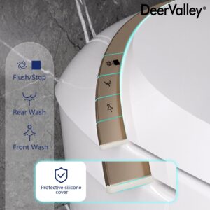 DeerValley Smart Toilet with Bidet Built In, Tankless Toilet with Auto Open & Close, Auto Flush, Heated Seat, Warm Water Sprayer & Dryer, Deodorization, and Remote Control, DV-1S0160-V3