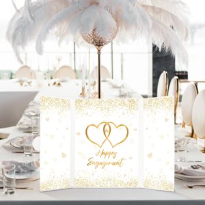 Engagement Party Decorations White Gold Happy Engagement Guest Book Creative Engagement Signature Book Alternative Engagement Sign Greeting Card Gifts for Couple Engagement Decorations Party Supplies