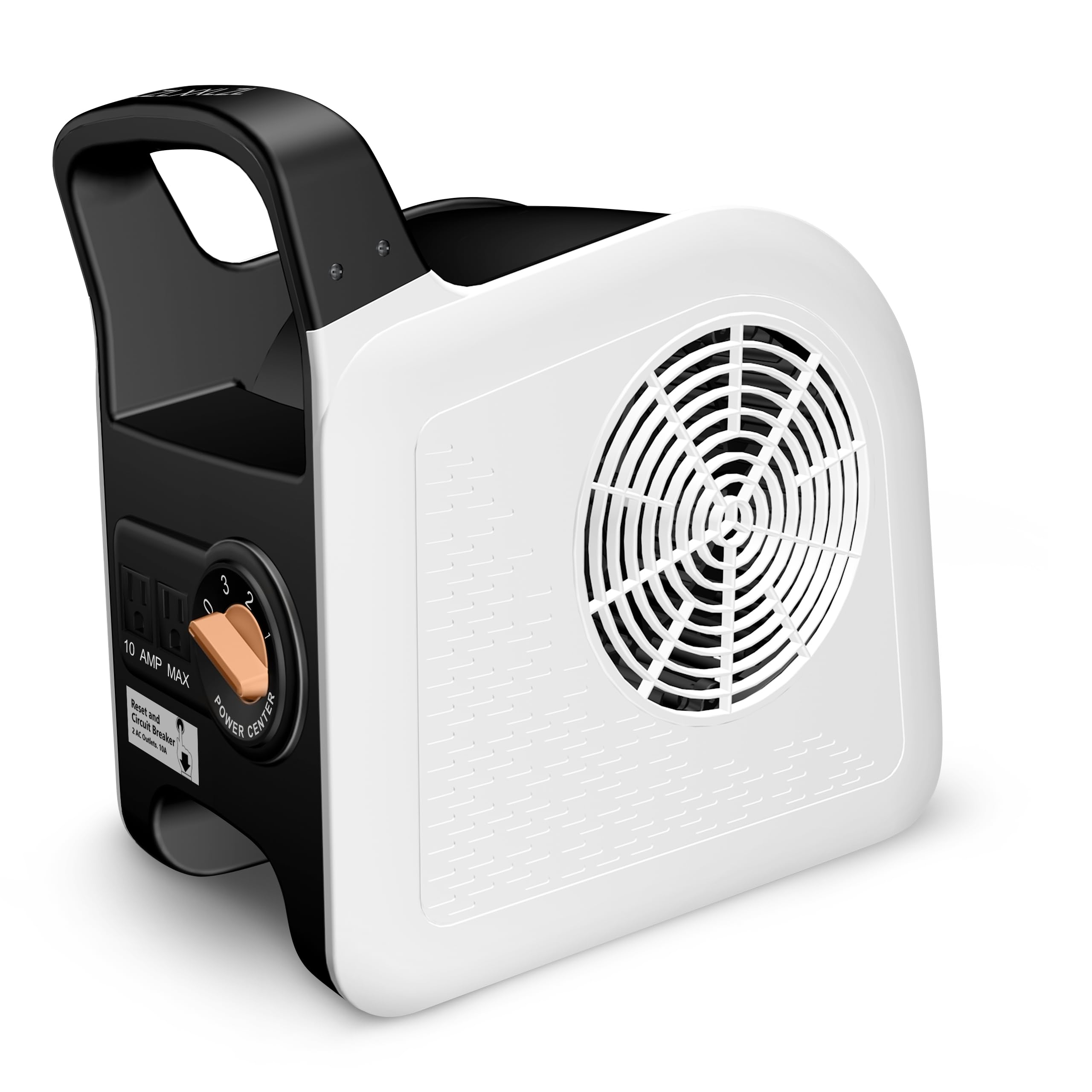 LZLXXLZL Air Mover Blower Fan - Utility Fan 3 Speeds, 2 AC Outlets, Reset and Circuit Breaker, Carpet Dryer for Garage, Gym, Shop, Kitchen - Ventilating, Cooling and Drying, 12", White