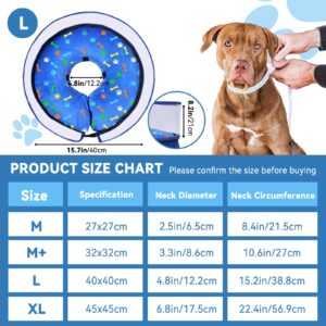 Dog Cone Collar, Inflatable Dog Cone Adjustable Dog Surgery Collar for Large Dogs and Cats, Soft Dog Cone for Dogs After Surgery with Enhanced Anti-Licking, Protective Dog Donut Collar (L)