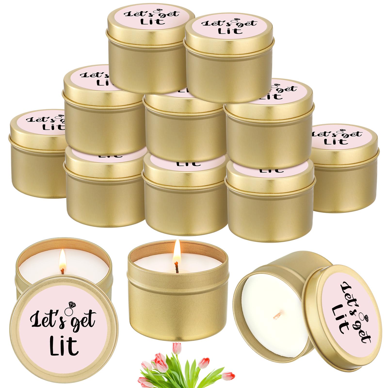 Conelist 8 Pcs Bridesmaid Proposal Gifts Let's Get It Candles Bridesmaid Funny Gifts Natural Soy Wax Candles for Bridesmaid Best Friends Wedding Gifts