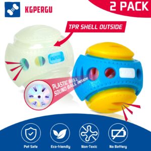 KGPERGU 2 Pack Giggle Ball for Dogs, Interactive Dog Toys for Treat Dispensing, Glow Ball Durable Puppy Toys to Keep Them Busy, Multifunctional Dog Toys for Teething/Slow Feeder/IQ Training/Playing