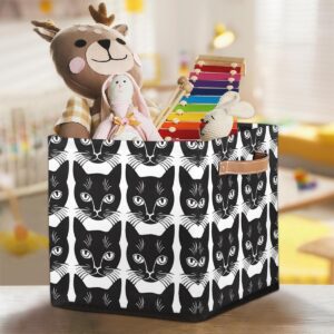 Tablerazzi Cats Pattern Cube Storage Bin, 13 Inch Collapsible Fabric Storage Cube Bin, Foldable Cube Baskets for Shelf, Closet, Organizer