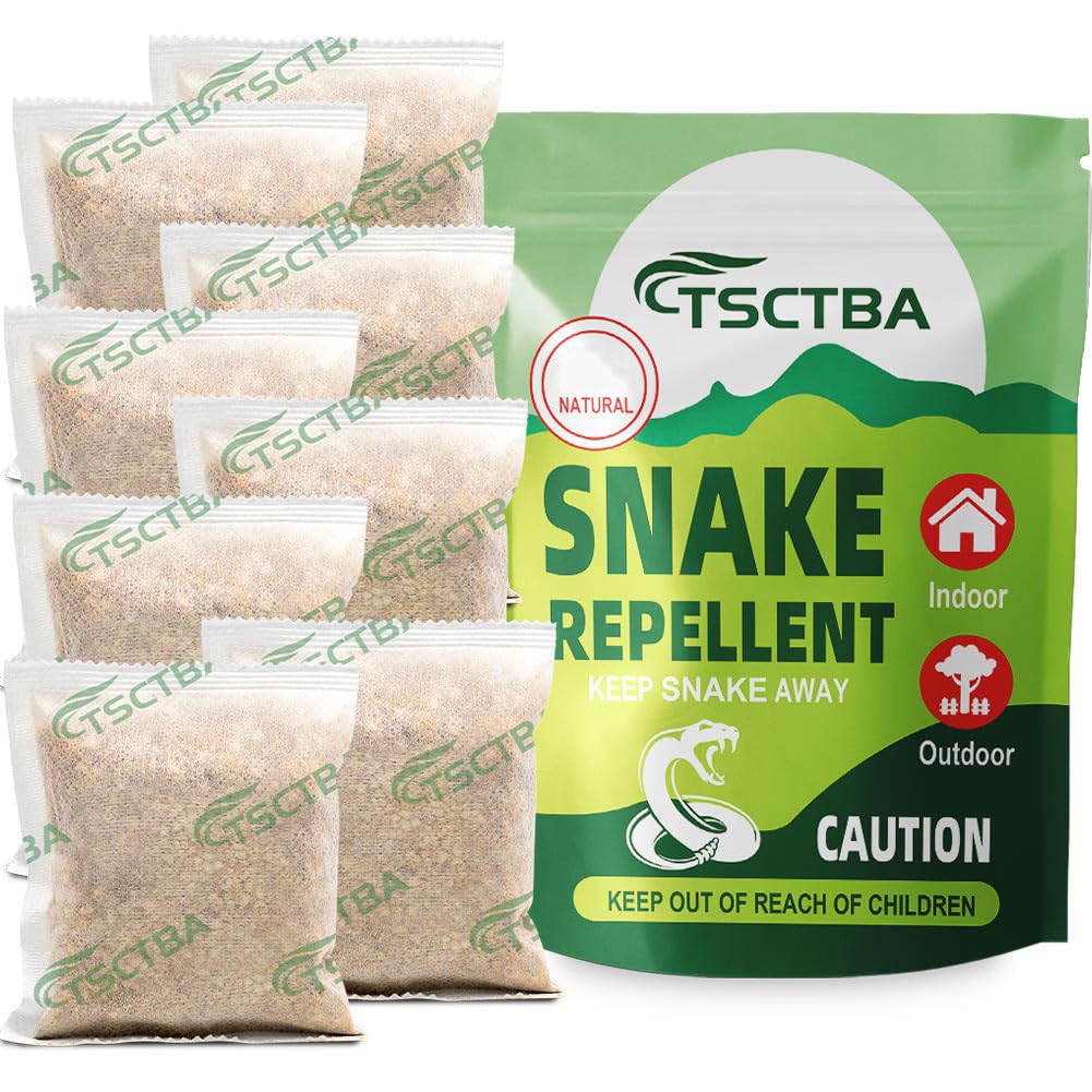 EQCFSATY Snake Repellent for Yard Powerful, Snake Repellent Pet Safe,Snake Away Repellent for Outdoors, Backyard Snake Repellent Outdoor, Snake Repellent Indoor, Snake Deterrent Outdoor -8P, Green