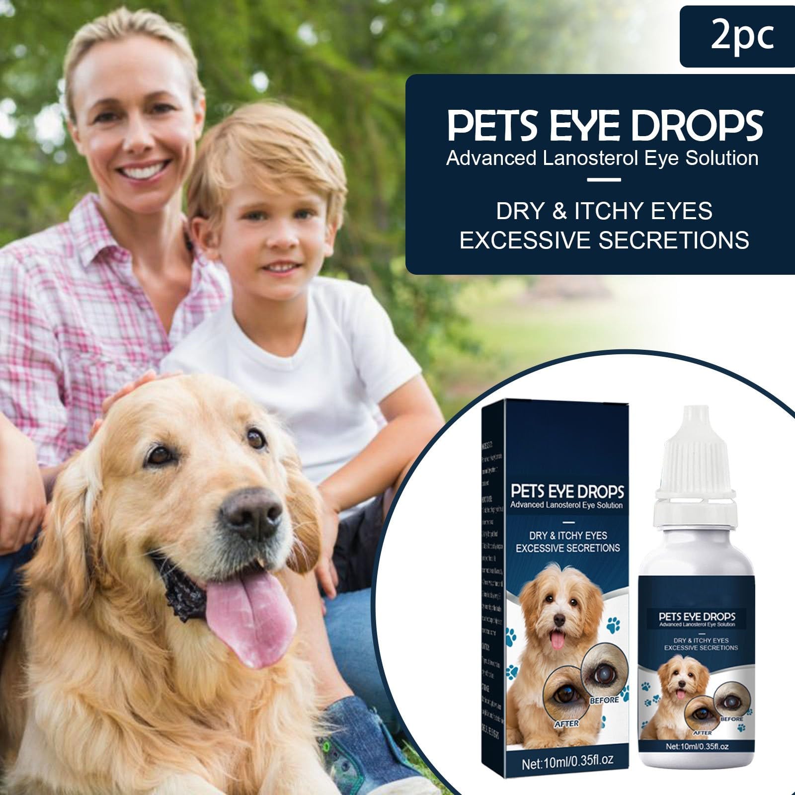 BTAKANPP Dog and Cat Eye Wash Eye Drops for Dogs and Cats to Flush and Soothe Eye Irritations, Dog Tear Stain Cleaner, Safe for All Animals (1PCS)